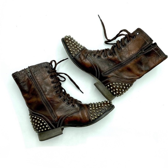 STEVE Madden Studded Lace up Combat Boot - Picture 7 of 8